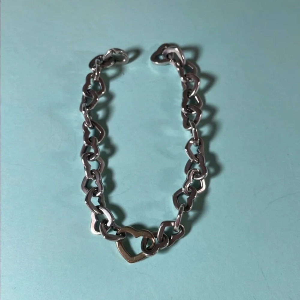 Tiffany & Co heart link bracelet silver & gold 2000